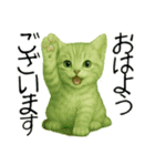 推し猫【緑】………….（個別スタンプ：5）