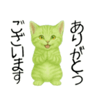 推し猫【緑】………….（個別スタンプ：20）