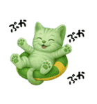 推し猫【緑】………….（個別スタンプ：31）