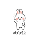 ウサギのコミュニケーションスタンプ (KR)（個別スタンプ：8）