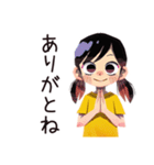 子ども（女の子）と親の心の声♡（個別スタンプ：3）