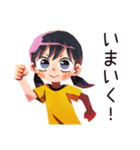 子ども（女の子）と親の心の声♡（個別スタンプ：35）
