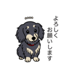 名前入りダックスロングブラッククリーム（個別スタンプ：4）