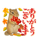 紅葉舞う！秋に毎日送れる可愛いリスたち（個別スタンプ：9）