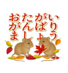 紅葉舞う！秋に毎日送れる可愛いリスたち（個別スタンプ：14）