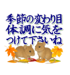 紅葉舞う！秋に毎日送れる可愛いリスたち（個別スタンプ：22）