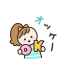 毎日送りやすい☆手書きの女の子スタンプ（個別スタンプ：1）
