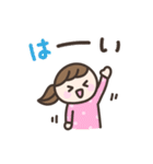毎日送りやすい☆手書きの女の子スタンプ（個別スタンプ：4）