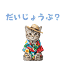アメショ子猫の夏でか文字（個別スタンプ：36）
