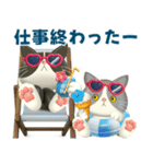 ハチワレコンビのまいにち便り♡夏ver（個別スタンプ：19）