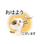 色々な猫1-2 短毛-垂れ耳-白に茶ぶち（個別スタンプ：2）