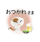 色々な猫1-2 短毛-垂れ耳-白に茶ぶち（個別スタンプ：40）