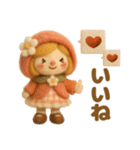 羊毛フェルト♡苺ちゃんとクマさん（個別スタンプ：36）