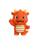 幸せを届ける赤いドラゴン（個別スタンプ：1）