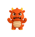 幸せを届ける赤いドラゴン（個別スタンプ：4）