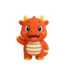 幸せを届ける赤いドラゴン（個別スタンプ：6）