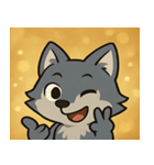キラキラきばのオオカミ@SFW（個別スタンプ：2）