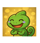 キラキラいろどりカメレオン@SFW（個別スタンプ：4）