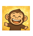 キラキラにっこりチンパンジー@SFW（個別スタンプ：1）