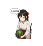 【夏】巫女のあかねちゃん【日常敬語】（個別スタンプ：10）