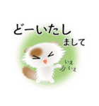 色々な猫1-4 長毛-垂れ耳-白に茶ぶち（個別スタンプ：33）
