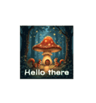キノコの家.かわいいリスMushroom house.（個別スタンプ：1）
