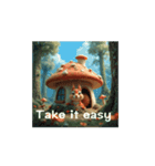 キノコの家.かわいいリスMushroom house.（個別スタンプ：9）
