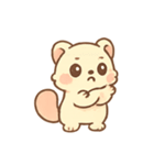 ふわふわフェレット 甘党ムード（個別スタンプ：1）