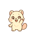 ふわふわフェレット 甘党ムード（個別スタンプ：3）