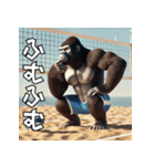ゴリラ×ビーチボール リアル3D！（個別スタンプ：18）