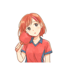 卓球 女子 部活 スポーツ（個別スタンプ：1）