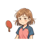 卓球 女子 部活 スポーツ（個別スタンプ：2）
