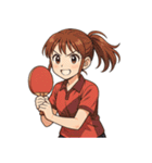 卓球 女子 部活 スポーツ（個別スタンプ：3）
