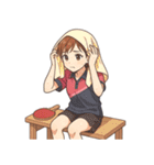 卓球 女子 部活 スポーツ（個別スタンプ：4）