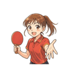 卓球 女子 部活 スポーツ（個別スタンプ：5）