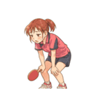 卓球 女子 部活 スポーツ（個別スタンプ：6）