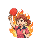 卓球 女子 部活 スポーツ（個別スタンプ：7）