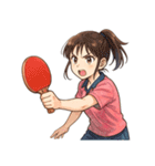 卓球 女子 部活 スポーツ（個別スタンプ：8）