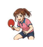 卓球 女子 部活 スポーツ（個別スタンプ：9）