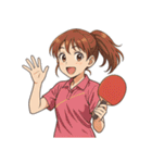卓球 女子 部活 スポーツ（個別スタンプ：10）