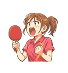 卓球 女子 部活 スポーツ（個別スタンプ：11）