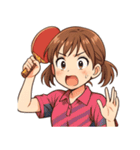 卓球 女子 部活 スポーツ（個別スタンプ：14）