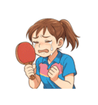 卓球 女子 部活 スポーツ（個別スタンプ：17）