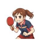 卓球 女子 部活 スポーツ（個別スタンプ：19）