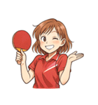 卓球 女子 部活 スポーツ（個別スタンプ：22）