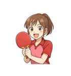 卓球 女子 部活 スポーツ（個別スタンプ：23）