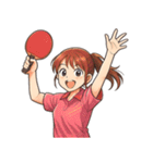卓球 女子 部活 スポーツ（個別スタンプ：24）
