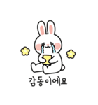 キュートなウサギの取引会話 01 (KR)（個別スタンプ：7）