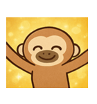 キラキラだけど本気なテナガザル@SFW（個別スタンプ：1）