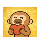キラキラだけど本気なテナガザル@SFW（個別スタンプ：14）
